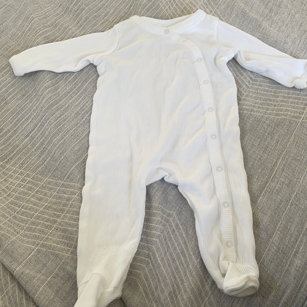 Nordstrom baby white ribbed onesie